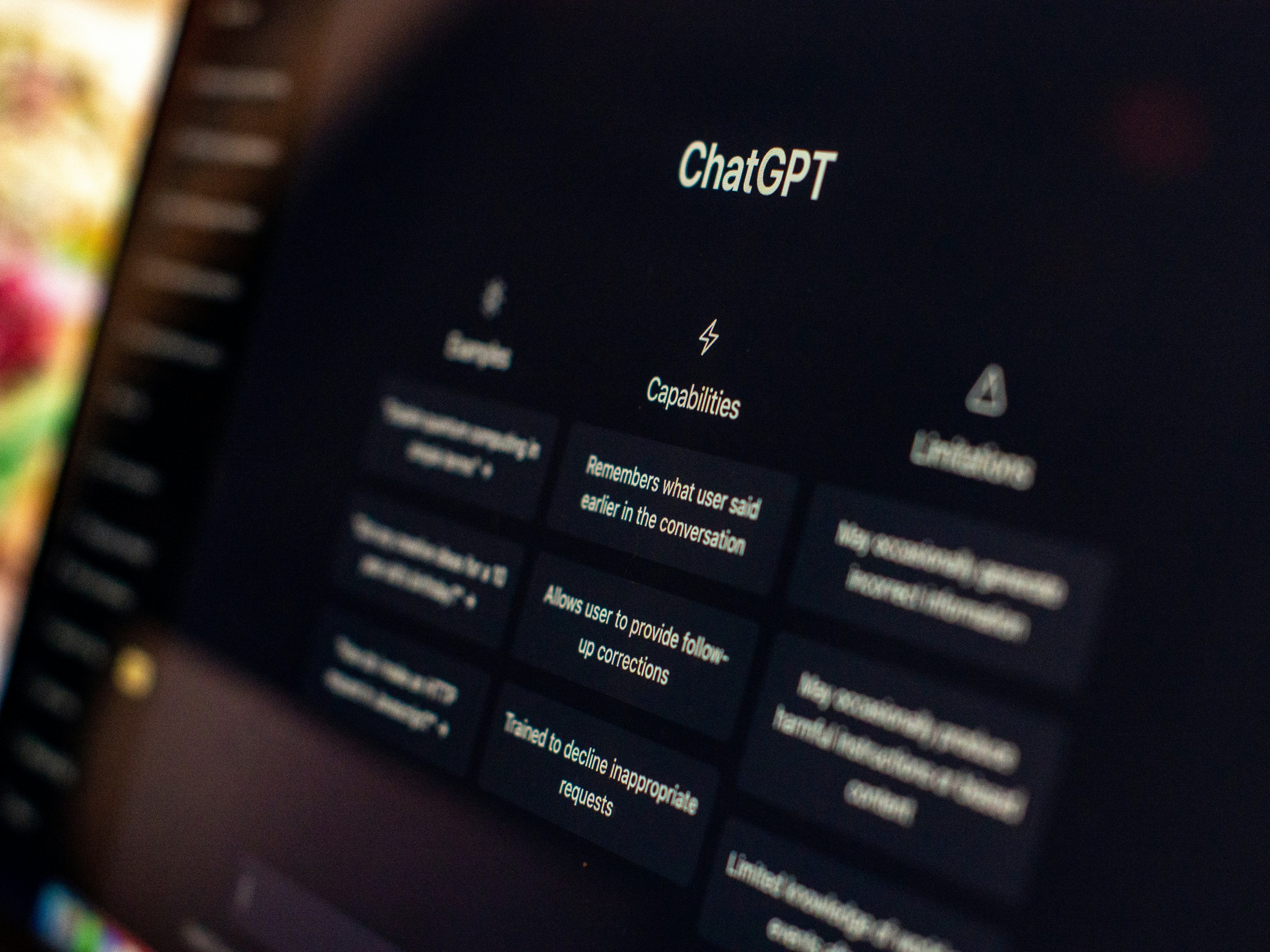 ChatGPT interface on screen