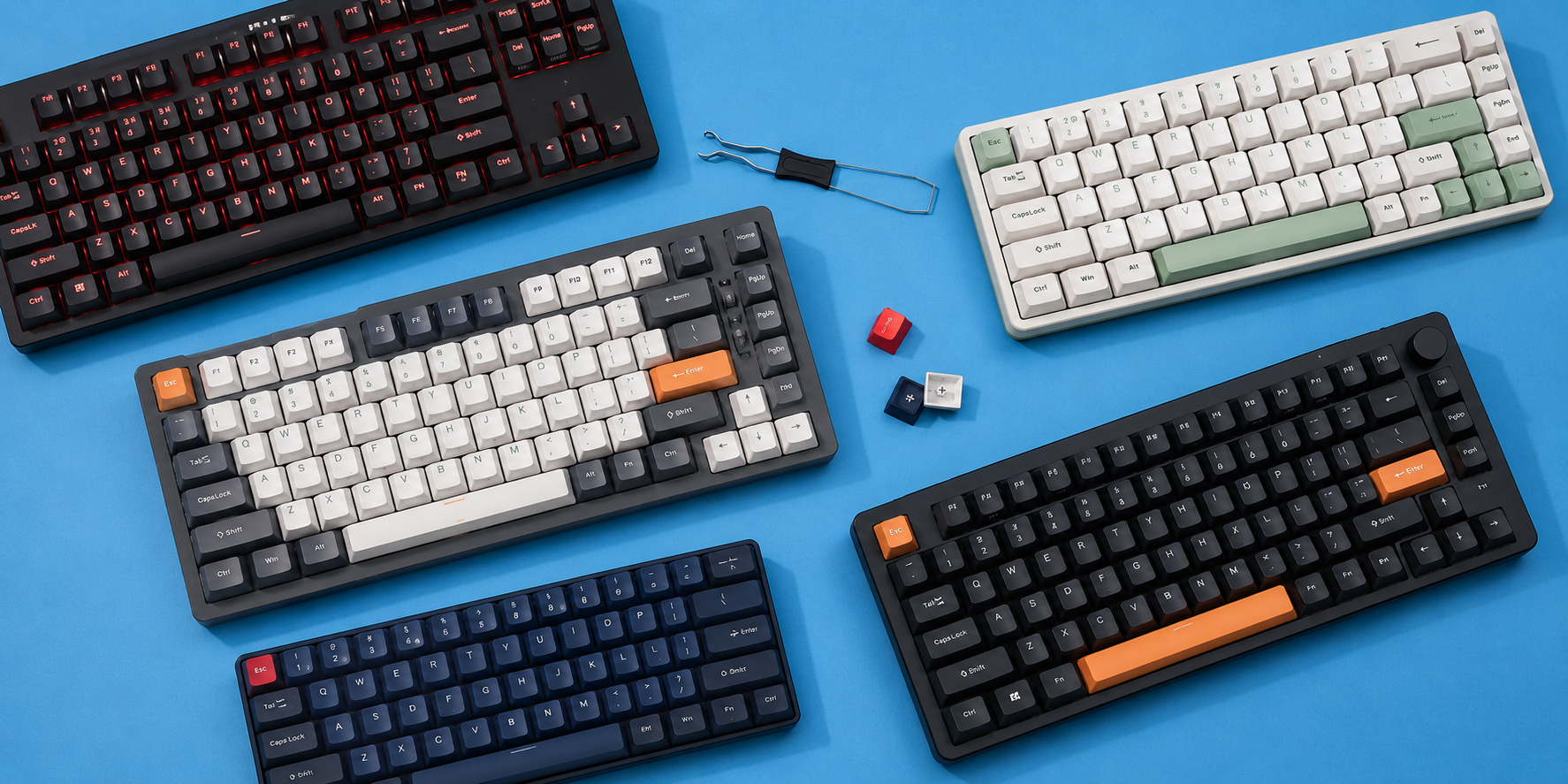 Budget mechanical keyboards on a desk in the Philippines